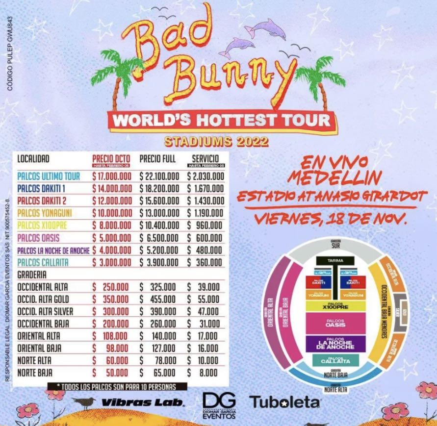 bad bunny tour colombia